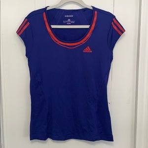 Purple adidas workout shirt